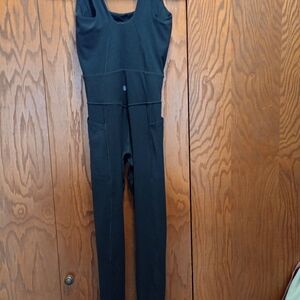 Athleta Black Sleeveless Slim-Leg Jumpsuit